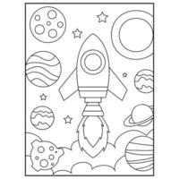 Space Coloring Book Pages For Kids vector