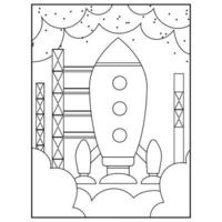 Space Coloring Book Pages For Kids vector