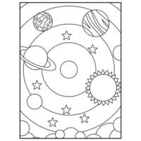 Space Coloring Book Pages For Kids vector