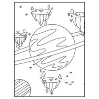 Space Coloring Book Pages For Kids vector