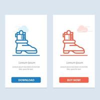 Shoes Boot American  Blue and Red Download and Buy Now web Widget Card Template vector