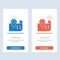 Map Navigation Location  Blue and Red Download and Buy Now web Widget Card Template vector