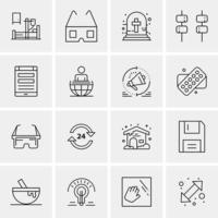 16 Universal Business Icons Vector Creative Icon Illustration to use in web and Mobile Related proje