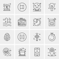 16 iconos de negocios universales vector ilustración de icono creativo para usar en proyectos relacionados con la web y dispositivos móviles