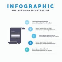 File Text Greece Solid Icon Infographics 5 Steps Presentation Background vector