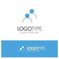 el usuario miró el logotipo sólido azul básico de avatar con lugar para el eslogan vector