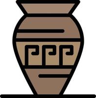 Amphora Ancient Jar Emojis Jar Greece  Flat Color Icon Vector icon banner Template