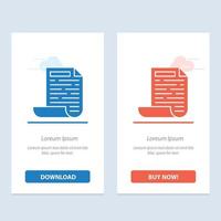 File Design Document  Blue and Red Download and Buy Now web Widget Card Template vector