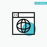 Web Design Internet globe World turquoise highlight circle point Vector icon