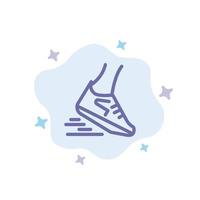 Fast Leg Run Runner Running Blue Icon on Abstract Cloud Background vector