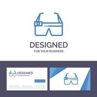 tarjeta de visita creativa y plantilla de logotipo dispositivo gafas google glass smart vector illustration