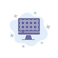 Computer Technology Hardware Blue Icon on Abstract Cloud Background vector