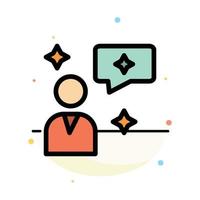 Man Chat Chatting Interface Abstract Flat Color Icon Template vector