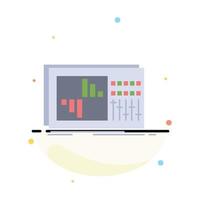 control equalizer equalization sound studio Flat Color Icon Vector