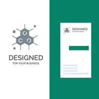 Chemist Molecular Science Grey Logo Design and Business Card Template vector