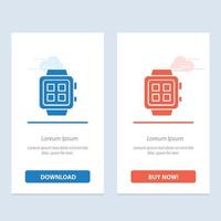 Electronic Home Smart Technology Watch  Blue and Red Download and Buy Now web Widget Card Template vector