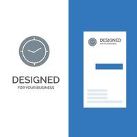 Watch Time Timer Clock Grey Logo Design and Business Card Template vector