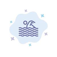 Activity Sport Swim Swimming Water Blue Icon on Abstract Cloud Background vector