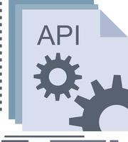 Api app coding developer software Flat Color Icon Vector