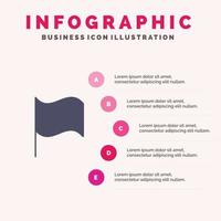 Basic Flag Ui Solid Icon Infographics 5 Steps Presentation Background vector