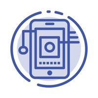 Mobile Cell Hardware Network Blue Dotted Line Line Icon vector