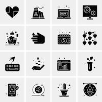 16 iconos de negocios universales vector ilustración de icono creativo para usar en proyectos relacionados con la web y dispositivos móviles