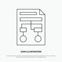 Graph Paper Process Wireframe Document Line Icon Vector