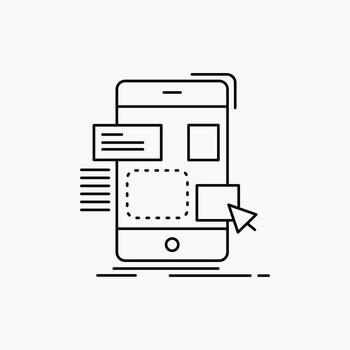 drag. mobile. design. ui. ux Line Icon. Vector isolated illustration