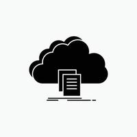 cloud, access, document, file, download Glyph Icon. Vector isolated illustration