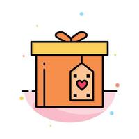 Gift Box Box Surprise Delivery Abstract Flat Color Icon Template vector