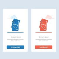 Card Love Heart Wedding  Blue and Red Download and Buy Now web Widget Card Template vector