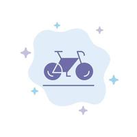 movimiento de bicicletas caminar deporte icono azul sobre fondo de nube abstracta vector