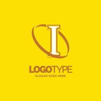 I Logo Template. Yellow Background Circle Brand Name template Place for Tagline. Creative Logo Design vector