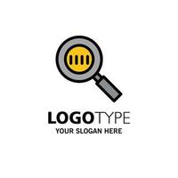 Code Code Search Magnifier Magnifying Business Logo Template Flat Color vector