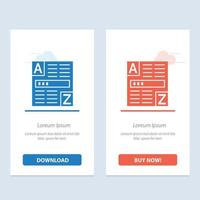 Browser Web Code Internet  Blue and Red Download and Buy Now web Widget Card Template vector