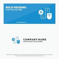 Mouse Connect Money Dollar Connection SOlid Icon Website Banner and Business Logo Template vector