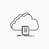 cloud. access. document. file. download Line Icon. vector