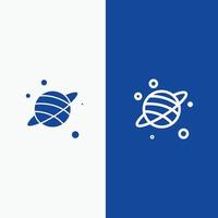 astrología planeta espacio línea y glifo icono sólido bandera azul línea y glifo icono sólido bandera azul vector