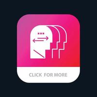 Personality Character Mind Head Mobile App Button Android and IOS Glyph Version vector