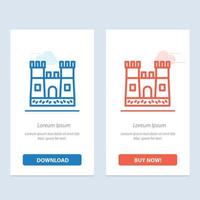 Beach Castle Sand Castle  Blue and Red Download and Buy Now web Widget Card Template vector