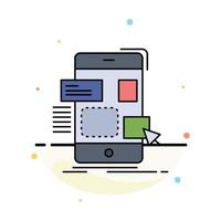 drag mobile design ui ux Flat Color Icon Vector