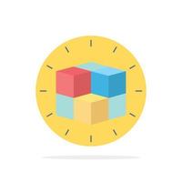 box labyrinth puzzle solution cube Flat Color Icon Vector