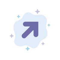 Arrow Up Right Blue Icon on Abstract Cloud Background vector