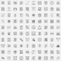 conjunto de 100 iconos de línea de negocios creativos vector