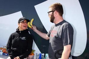 LOS ANGELES, MAR 23 - Kate del Castillo, Rutledge Wood during a break at the 37th Annual Toyota Pro Celebrity Race training at the Willow Springs International Speedway on March 23, 2013 in Rosamond, CA   EXCLUSIVE PHOTO