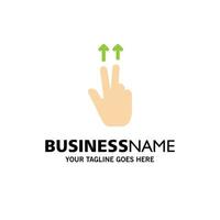 Fingers Gesture Ups Business Logo Template Flat Color vector