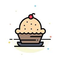 Cake Dessert Muffin Sweet Thanksgiving Abstract Flat Color Icon Template vector