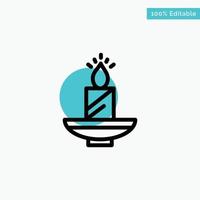 Candle Christmas Diwali Easter Lamp Light Wax turquoise highlight circle point Vector icon