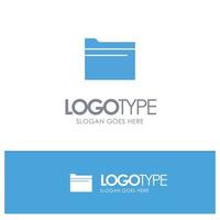 Folder File Data Storage Blue Solid Logo with place for tagline vector