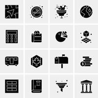 16 iconos de negocios universales vector ilustración de icono creativo para usar en proyectos relacionados con la web y dispositivos móviles